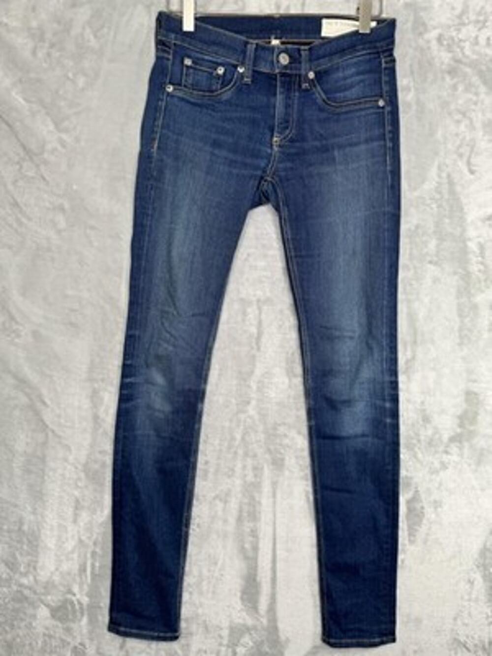 Rag & Bone Bedford Skinny Jeans Womens 25 Blue Dark Wash Low Rise Stretch